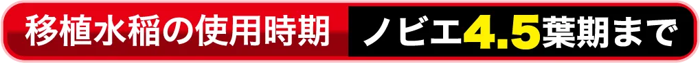 移植水稲の使用時期 ノビエ4.5葉期まで